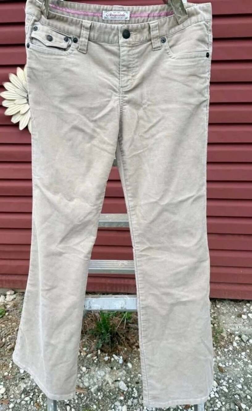 Aeropostale Tan Corduroy Bootcut Flap Pocket Pants Size 11/12
